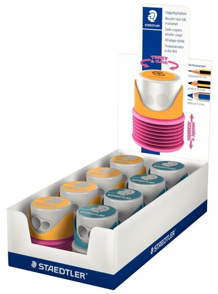 Image Doppelspitzdose mit Faltenbalg,2-Loch gelb/beere oder petrol/grau, nicht