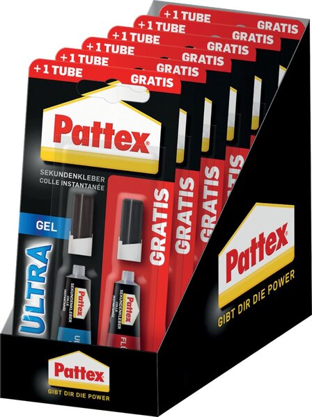 Image Pattex Sekundenkleber Ultragel 3g plus 1 Tube Pattex flüssig 3g