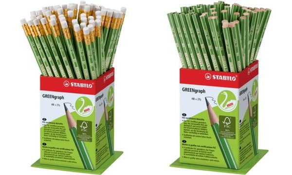 Image STABILO Bleistift GREENgraph, Härtegrad: HB, 60er Display sechseckig, Karton-Di