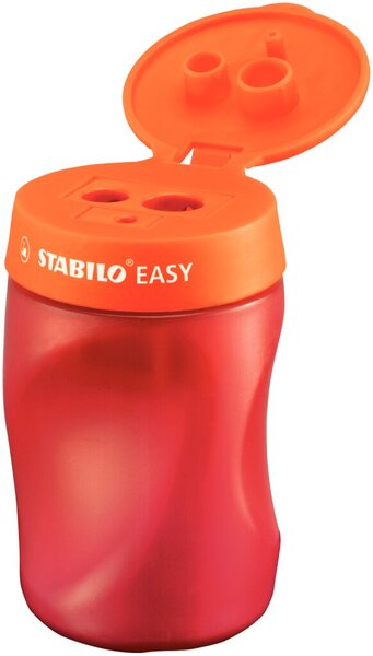 Image STABILO Spitzdose EASYsharpener, für Rechtshänder, orange für 3 verschiedene Mi