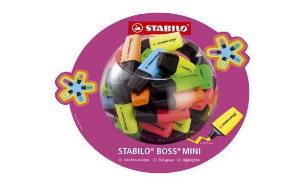 Image STABILO Textmarker BOSS MINI, 50er Display Kunststoff-Bonbonglas, Maße: (B)180 