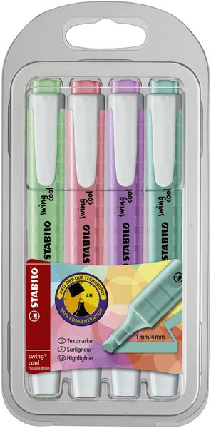 Image STABILO Textmarker swing,4x; 1 Pack = 4 St.