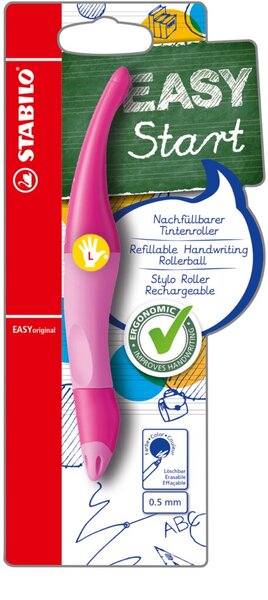 Image STABILO Tintenroller EASYoriginal, für Linkshänder, pink Griffzone: hellpink, S