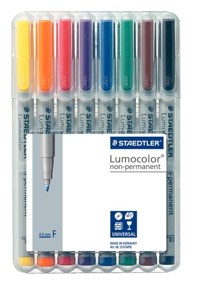 Image STAEDTLER 316 WP8 Schwarz - Blau - Braun - Grün - Rot - Violett - Gelb Marker (