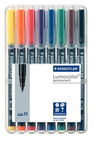 Image STAEDTLER 317 WP8 - Schwarz - Blau - Braun - Grün - Orange - Rot - Violett - Ge
