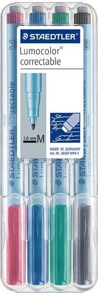 Image STAEDTLER Folienstift Lumocolor 305M WP4-1 F M f. sort. 4 Stück/Pack