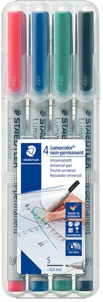 Image STAEDTLER Lumocolor NonPermanent-Marker 311S, 4er Etui Strichstärke: 0,4 mm (su