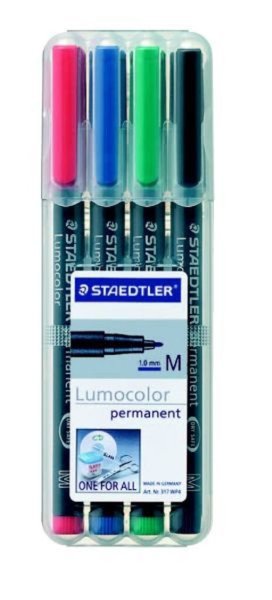 Image STAEDTLER Lumocolor Permanent-Marker 317M, 4er Etui Strichstärke: 1,0 mm (mitte