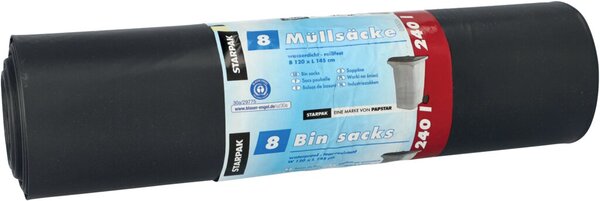 Image STARPAK Müllsäcke LDPE, 240 Liter, schwarz