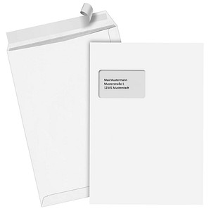 Image STEINMETZ Versandtaschen DIN C4 mit Fenster weiß 250 St.