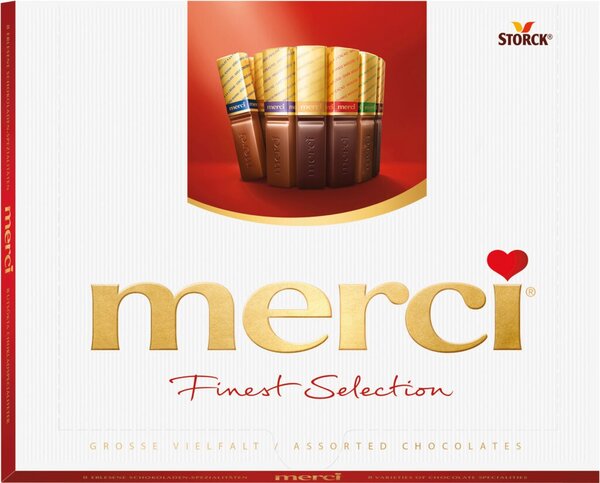 Image Merci Große Vielfalt 250 g, Finest Selection, Gefüllte und nicht gefüllte