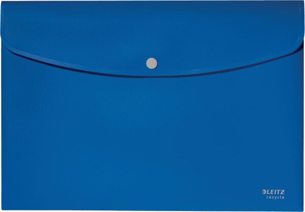 Image Sammelmappe Recycle, DIN A4, PP, blau Klappe mit Druckknopf, blickdicht