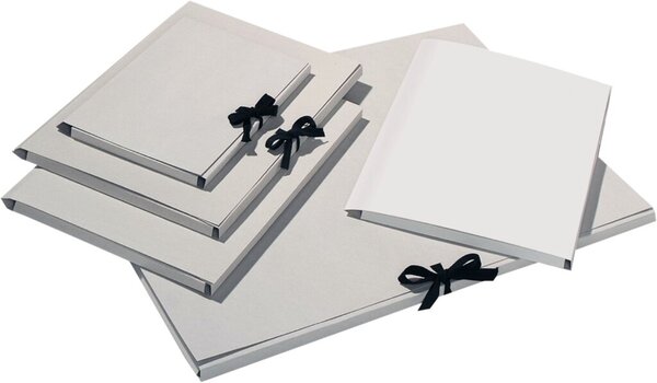 Image Sammelmappe aus 500g/qm Graupappe DIN A4 ohne Druck, mit Band