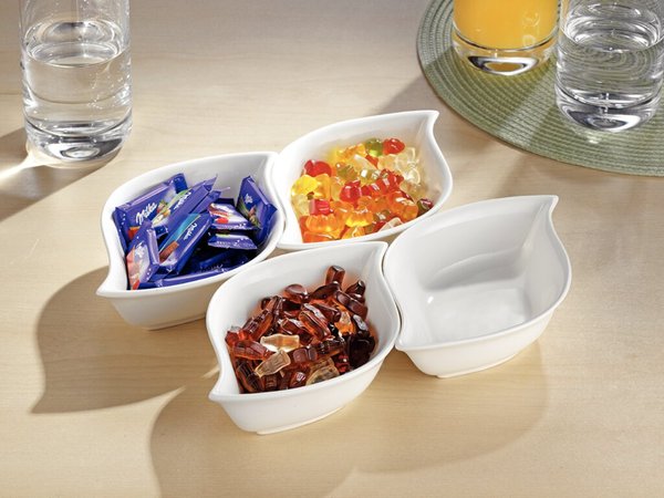 Image Schalenset JOLIE, 4tlg, weißes Porzelan, 16 x 10 x 4cm