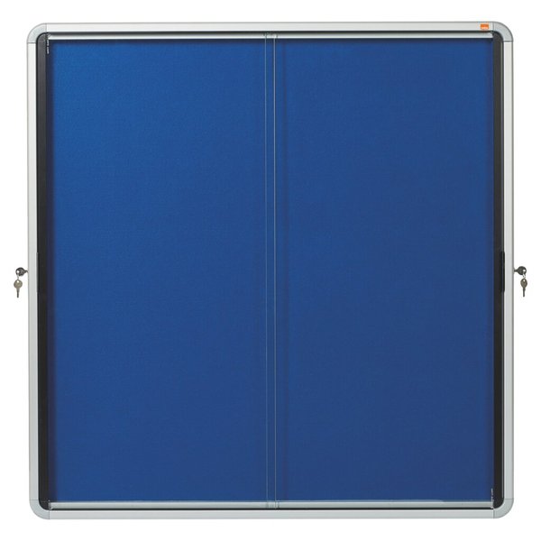 Image Schaukasten Innen Textil Schiebetür 12xA4, blau, abschließbar