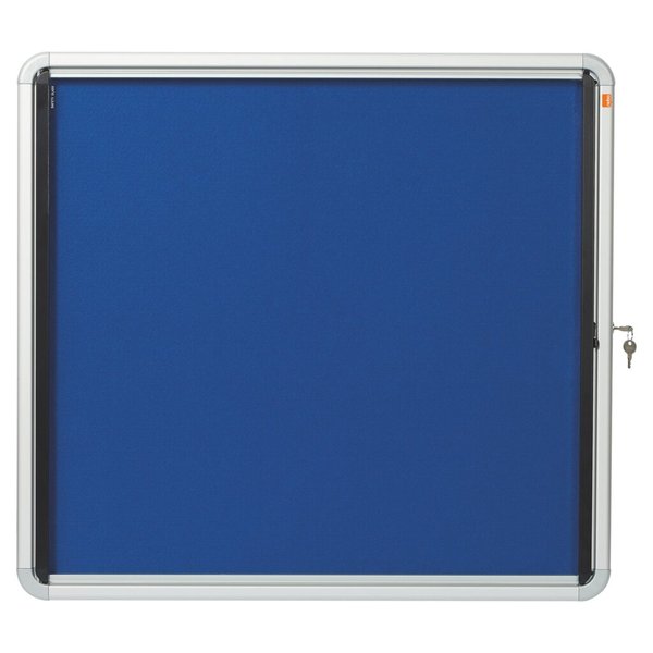 Image Schaukasten Innen Textilrückwand 6xA4 blau, Klapptür abschließbar