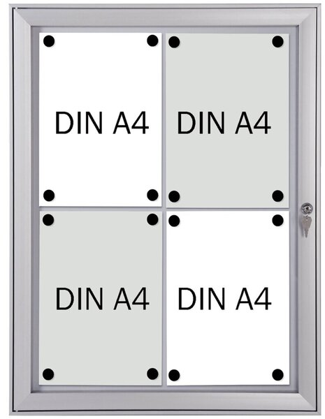 Image Schaukasten Metall/weiß, 4xA4, Sichtmaß: 44 x 61,5cm, Außenmaß: