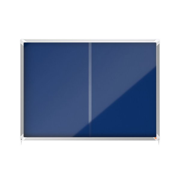 Image Schaukasten Premium Plus Filz, mit Schiebetür, 18xA4, blau