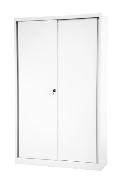 Image Schiebetürenschrank ECO, 4 Fachböden 5 Ordnerhöhen, verkehrsweiß