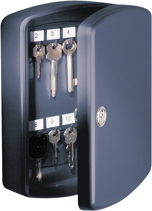Image Schlüsselbox Key Box H202xB157xT75mm schwarz Stahlbl.Anz.Hak.15 BURG-WÄCHTER