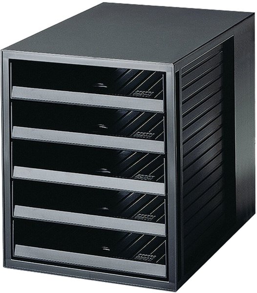 Image Schrankset KARMA schwarz A4 5 Schübe offen