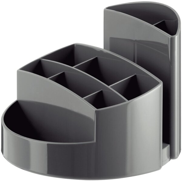 Image Schreibtisch-Köcher Rondo dunkelgrau 9 Fächer, 140x140x109mm, Kunststoff