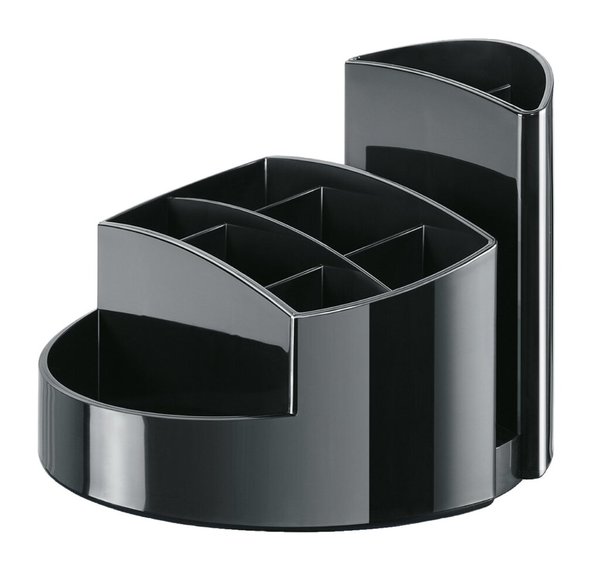 Image Schreibtisch-Köcher Rondo schwarz 9 Fächer, 140x140x109mm, Kunststoff