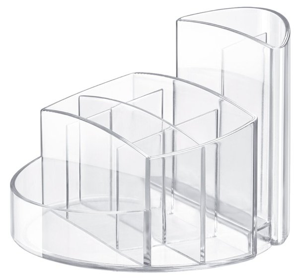 Image Schreibtisch-Köcher Rondo transparent 9 Fächer, 140x140x109mm, Kunststoff