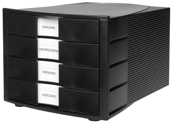 Image Schubladenbox Impuls 4 Schübe geschlossen, schwarz/schwarz