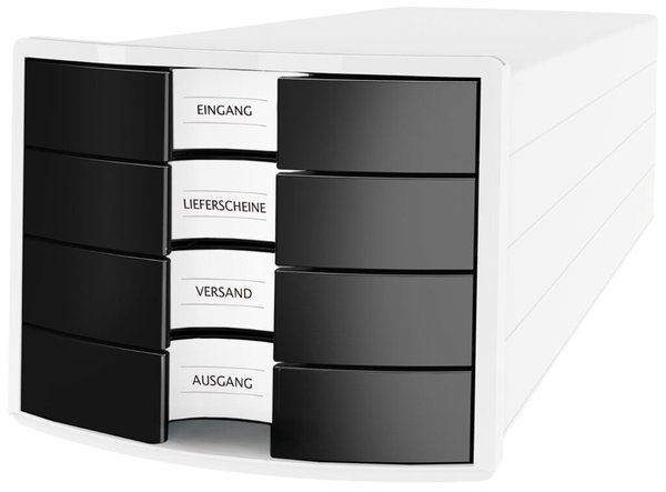 Image Schubladenbox Impuls 4 Schübe geschlossen, weiß/schwarz