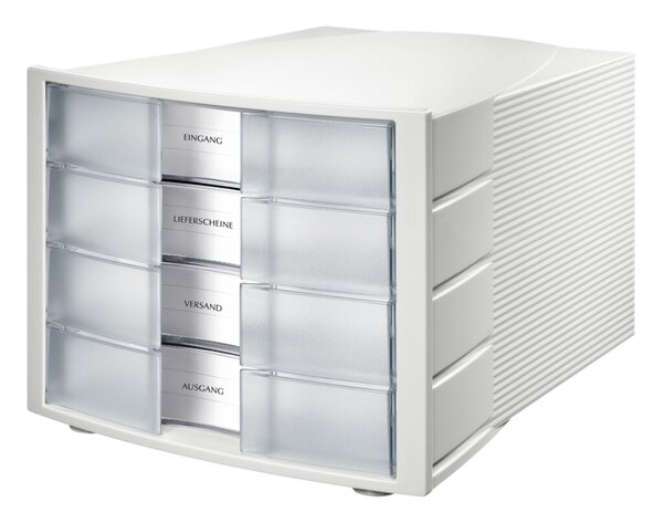 Image Schubladenbox Impuls 4 Schübe geschlossen, lgrau/transl.klar