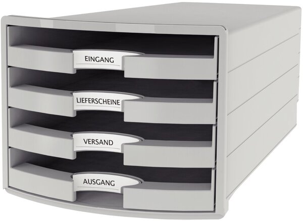 Image Schubladenbox Impuls 4 Schübe offen lichtgrau/lichtgrau