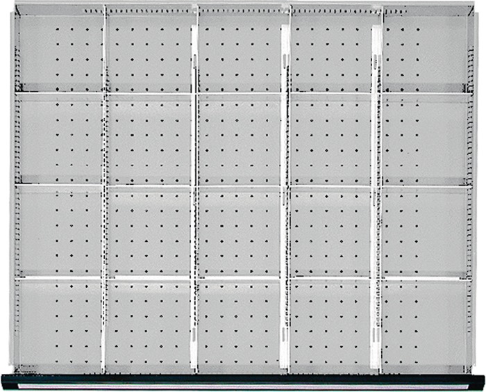 Image Schubladenunterteilungsmaterial Front-H.90mm 4 Längs-/15 Quertrennwände