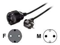 Image Schutzkontakt-Verlängerungskabel Profi, 3 m, Schwarz