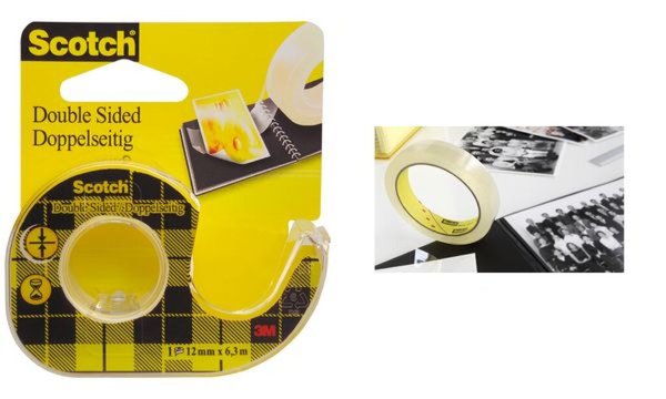 Image Scotch doppelseitiger Klebefilm 665 , 12 mm x 7,9 m (9012039)