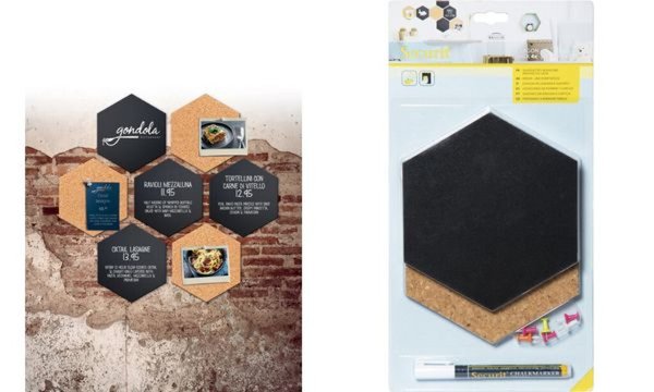 Image Securit Kreide- & Korktafel SILHOUE TTE Hexagon (70020274)