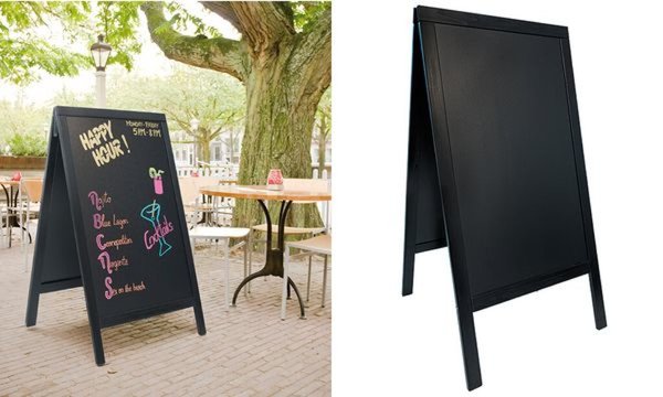 Image Securit Kundenstopper WOODY, mit Kr eideoberfläche, buche (70020322)