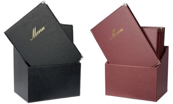 Image Securit Speisekarten-Mappe CLASSIC, A4, 20er Box, schwarz (70020131)