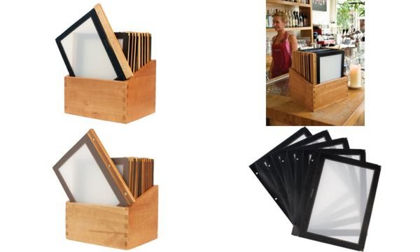 Image Securit Speisekarten-Mappe WOOD, DI N A4, 20er Box, braun (70020158)