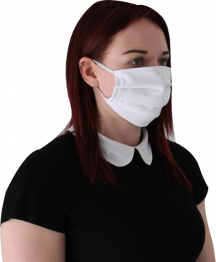 Image Behelfsmundschutz Mund- und Nasen-Maske aus Baumwolle genäht Made in EU Farbe: weiss