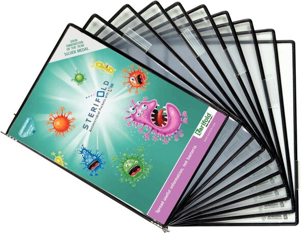 Image Sichttafeln Sterifold antibakteriell A4 schwarz PVC