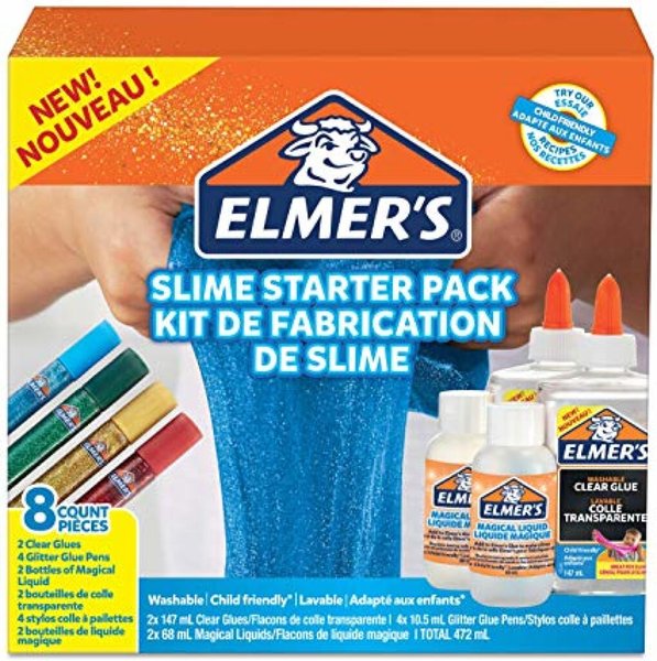Image Slime Starter Kit, 8-teilig, mit 2x transparentem Klebstoff, 4x farbigen