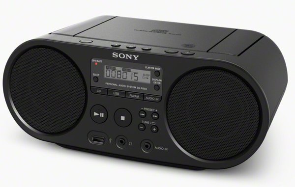 Image Sony ZS-PS50 Boombox CD/Radio Player, schwarz