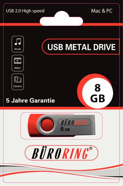 Image Speicherstick, USB 2.0 mit drehbarer Metall-Abdeckung
