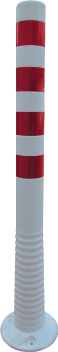 Image Sperrpfosten TPU weiß/rot D.80mm z.Schr.m.Befestigungsmaterial H.1000mm