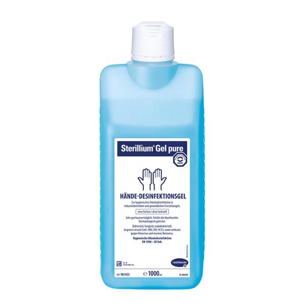 Image Sterillium® Gel pure | 1000 ml <br>alkoholisches Gel zur hygienischen Händedesinfektion, farbstoff- und parfümfrei <br>+++ DESINFEKTIONSMITTEL VORSICHTIG VERWENDEN. VOR GEBRAUCH STETS ETIKETT UND PRODUKTINFORMATIONEN LESEN +++     