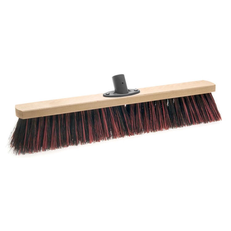 Image Straßenbesen 50 cm, Körper: Holz, Borsten: Arenga/Elaston-Mix | mit Stielhalter Kunststoff 