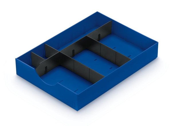 Image Styrodoc Systemschublade blau, 3 Stege (1 Längs-/ 2 Querstege)