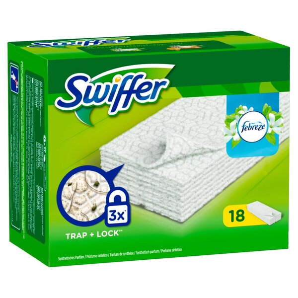 Image Swiffer Trocken Wischtücher Nachfüllpack, 18 Tücher, Febrezeduft