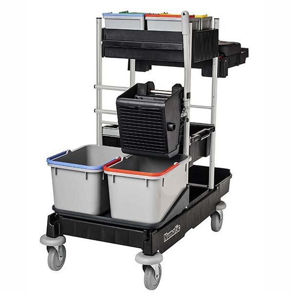 Image Systemwagen Numatic "ProCar 7G | 2 x 70 Liter Reinigungswagen mit 2 x 70 Liter Abfalleinheit, 4 Eimer á 5 Liter, Universalpresse